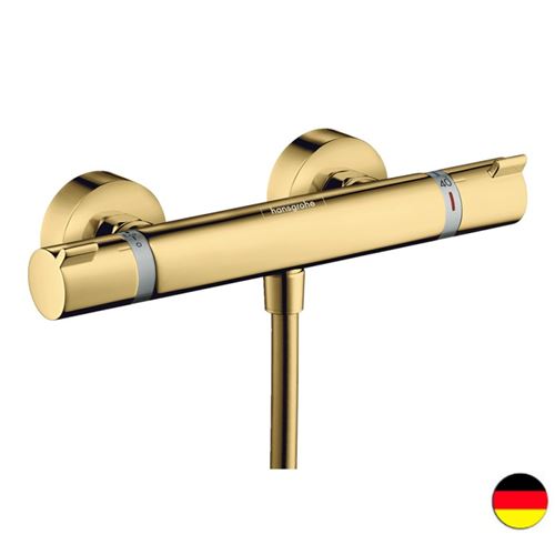 Mitigeur douche thermostatique HANSGROHE Ecostat Comfort aspect doré poli