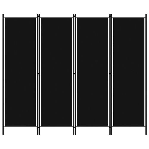 vidaXL Cloison de séparation 4 panneaux Noir 200x180 cm