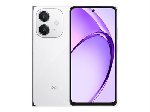 OPPO A40M - 4G smartphone - double SIM - RAM 8 Go / Mémoire interne 256 Go - microSD slot - Écran LCD - 6.67 - 1604 x 720 pixels (90 Hz) - 2x caméras arrière 50 MP - front camera 5 MP - blanc stellaire