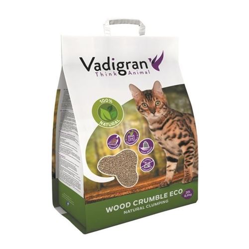 Comparer les prix de VADIGRAN Litiere Wood Crumble - 20 L - Pour chats