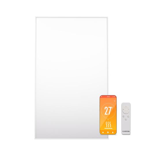 Klarstein Radiateur Infrarouge Smart Ip24 Chauffage Électrique Salle De Bain WiFi & App 600W Blanc