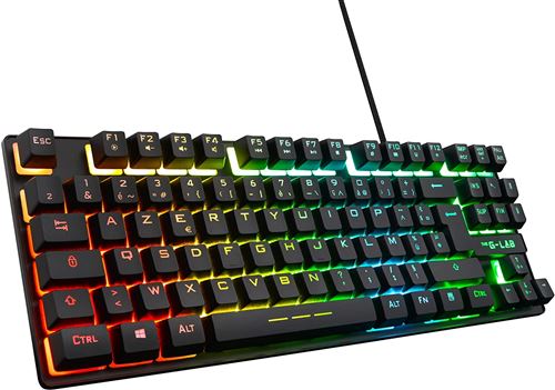 Clavier Gaming filaire Azerty The G-Lab Keyz Caesium TKL pour PC/PS4/PS5/Xbox Noir