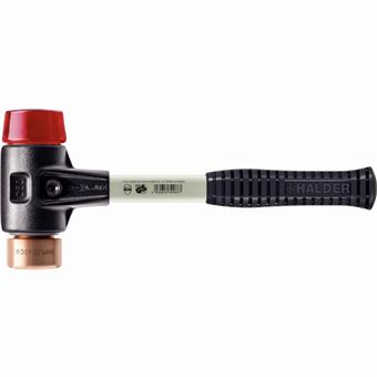 Halder Maillet 30 Mm - Boîtier Acier Coulé Renforcé - Tête Caoutchouc/Nylon Multicolore - Très Robuste Anti-Rebond