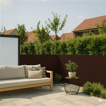 Canisse Brise-vue En PVC Tube Plat – Marron Foncé – 100 Cm X 300 Cm – Protection Intimité Balcon, Terrasse, Jardin – Résistant UV/intempéries - 6