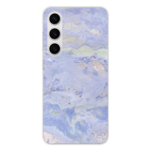 Coque en silicone - Compatible Samsung Galaxy S25 - design marbre bleu