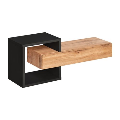 Paris Prix Noir Étagère Murale & Tiroir Easy 100Cm - Image 2