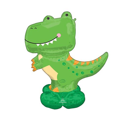 ballon aluminium figurine dinosaure t-rex 114x137cm vert - 4292311