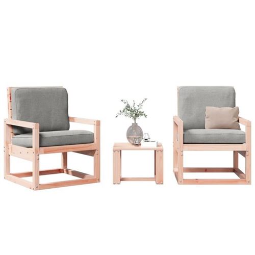 VIDAXL   Salon de jardin 3 pcs bois massif douglas Bois