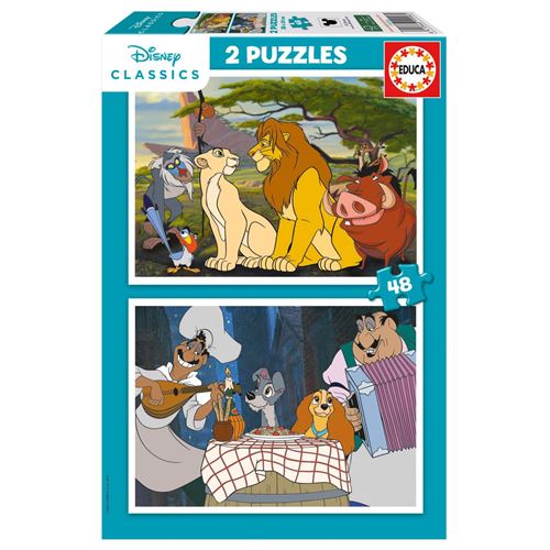 Non Communiqué Multicolore Puzzle 2 X 48 - Animaux De Disney
