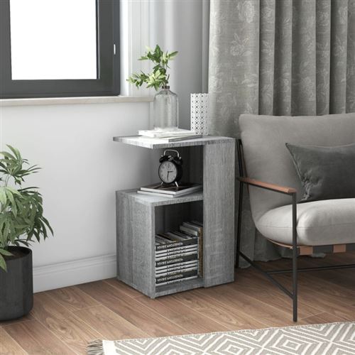 VIDAXL - Table d'appoint - Sonoma - Gris - 36x30x56 cm - Image 3