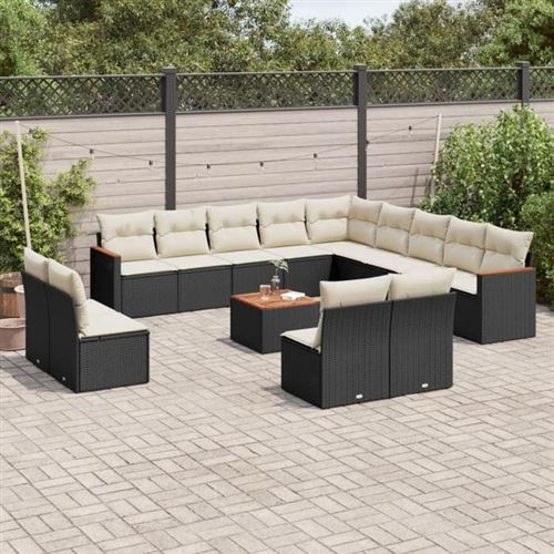 Non Communiqué Gris Salon De Jardin Vidaxl Rotin Noir 14 Pieces