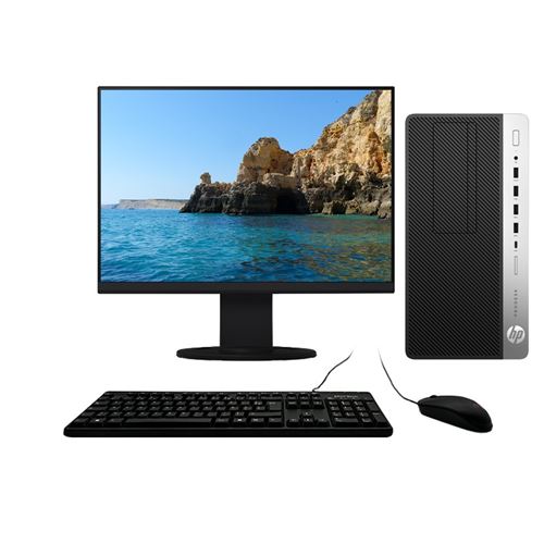 Ensemble PC HP 600 G4 Mt i5-8400 4Ghz 16Go/1To SSD WiFi W11 Avec Écran 19