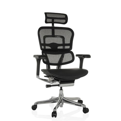 hjh OFFICE Luxus Chefsessel ERGOHUMAN GEN2 Leder/Netzstoff mit Armlehnen (höhenverstellbar)