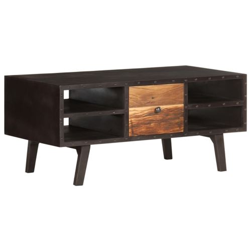 Non Communiqué Noir Vidaxl Salontafel 100X50x45 Cm Massief Gerecycled Hout287857