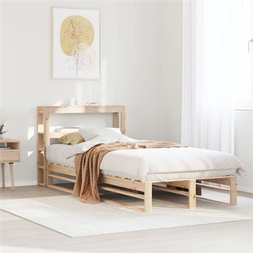 vidaXL - Cadre de lit - Bois de pin massif - 90x200 cm - Image 2