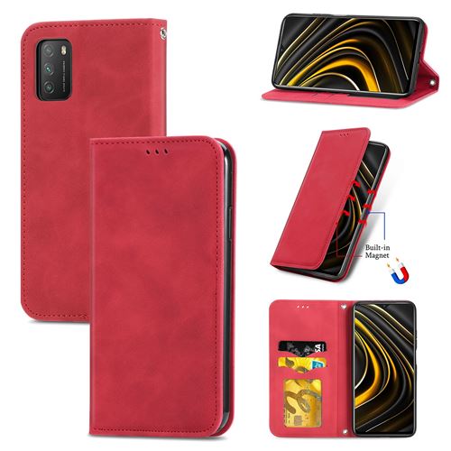 MPFRANCE Housse pour Xiaomi Redmi Note 9 4G Rouge [Velours]