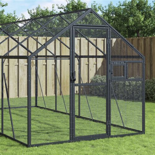Meilleurs prix pour vidaXL Volière anthracite 1,79x8x1,85 m aluminium