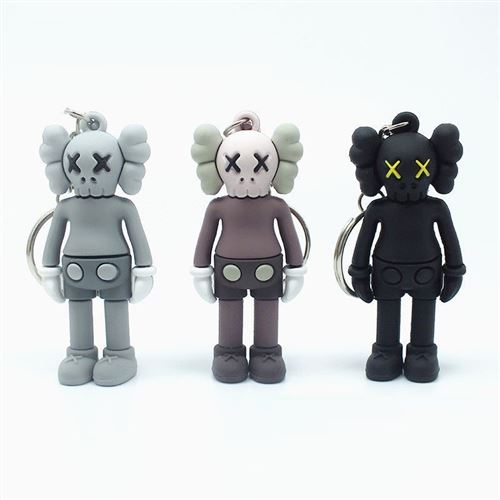 Lot de 3 porte-clés Companion en silicone noir girs et violet 7cm