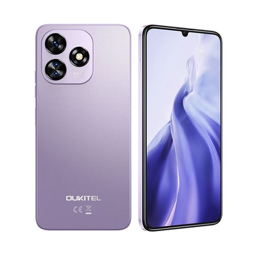 Smartphone Oukitel C51 Violet : 6.8 , 6Go+256 Go + 1To, 5150mAh, Android 14, Dual SIM 4G,Téléphone Portable-205g