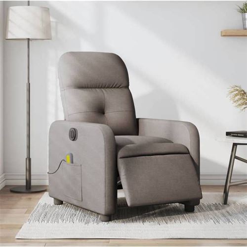Non Communiqué Gris Vidaxl Fauteuil De Massage, Relaxation Électrique Réglable Tissu Taupe