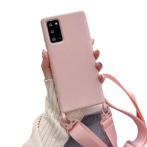 Coque Pour Samsung Galaxy S22 Frusde Etui de Protection avec Cordon-Rose