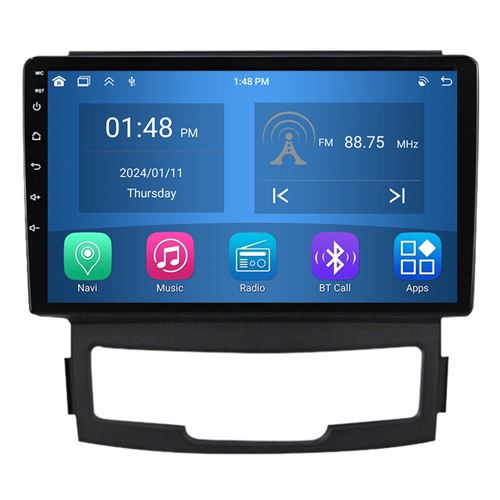 Autoradio RoverOne® Bluetooth CarPlay Android Auto Navigation 4Go RAM 64Go ROM pour SsangYong Korando 3 Actyon 2 2010-2013