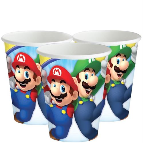 Amscan tasses de fête Super Mario 250 ml 8 pièces
