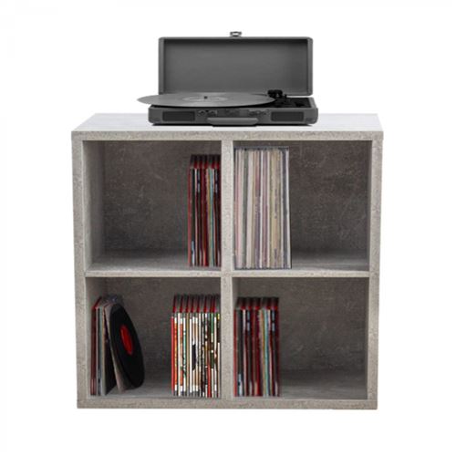 Meuble lp vinyles - rangement disques vinyles lp - bibliothèque - béton gris