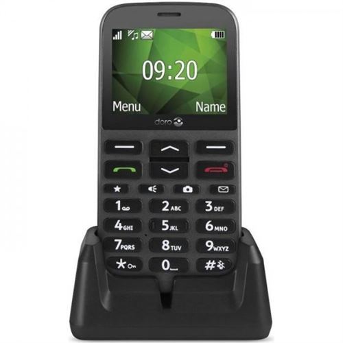 Smartphone - Telephone DORO 1370 - mobile pour senior - Compatibilité appareils auditifs - Touche d'assistance - Mini-torche - Graphite Doro