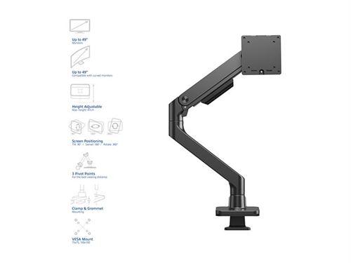Non Communiqué Noir Act - Kit De Montage (Bras Pour Moniteur) - Pour Écran Lcd - Aluminium, Plastique, Acier - Taille D'écran : 17"-49" - Image 1