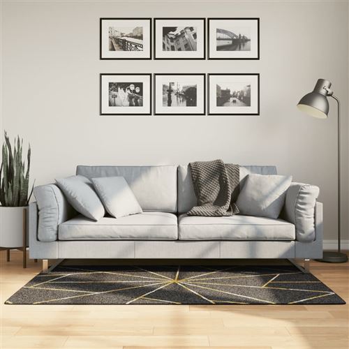 Vidaxl Noir Tapis Antidérapant 80X150 Cm - & Doré - Image 3