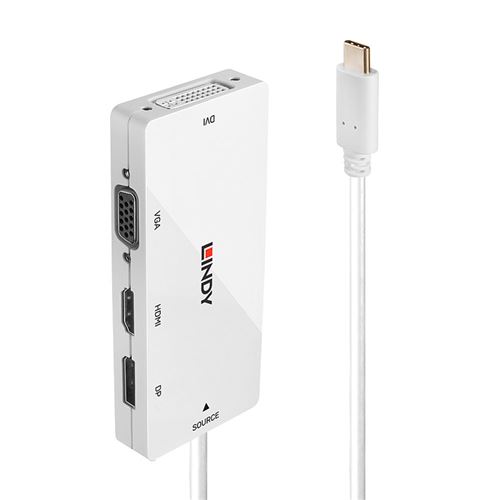LINDY USB 3.1 Type C to Multi-AV Converter - Station d'accueil - USB-C 3.1 - VGA, DVI, HDMI, DP