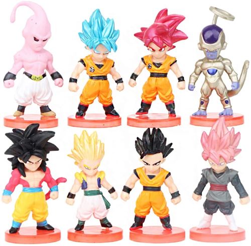 8pcs petite figurine Dragon Ball en PVC ensemble jouets Goku pour enfant décoration gâteau d'anniversaire 7CM