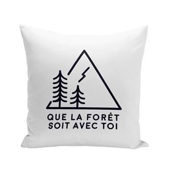 Fabulous Housse de coussin blanc Que la forêt soit avec toi [40x40 cm] - 1