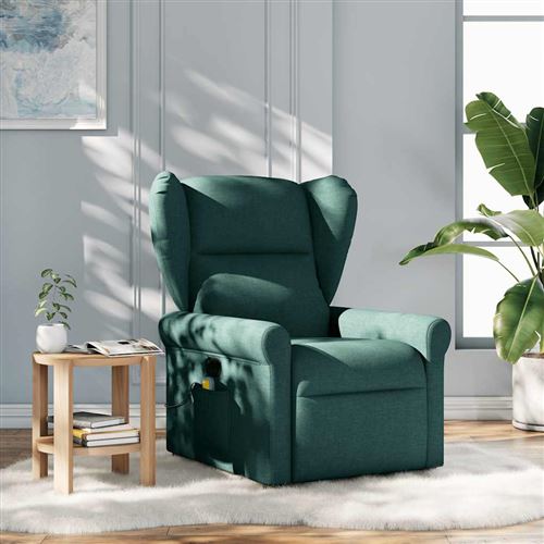 Non Communiqué Vert Vidaxl Massagestoel Verstelbaar Stof Donkergroen4015672