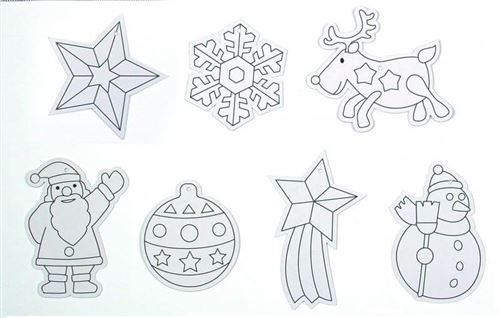 8 motifs carton à colorier Noël