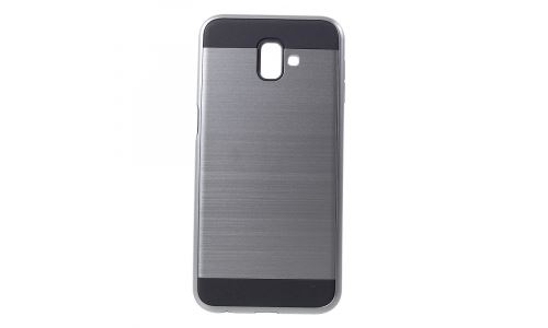 Coque hybride Galaxy J6+ renforcée coloris gris