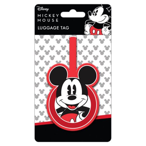 Étiquette de bagage en caoutchouc rétro Mickey Mouse