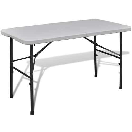 VidaXL Table de jardin pliable 122 cm blanche en HDPE