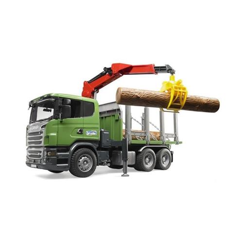 Bruder - Camion Transport Bois Scania - Grue Et Rondins De Bois