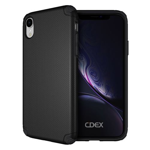 doupi Ultra Armor Coque pour iPhone Xr (iPhone 10r) 6,1 pouces, [Chargeur sans fil pris en charge] Design Housse de Protection Bumper Case Cover, noir