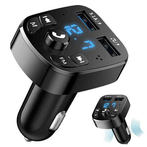 Non Communiqué Transmetteur Bluetooth 5.0 Fm De Voiture Sans Fil Mp3 Radio 2 Usb