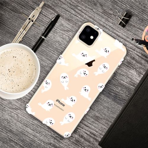 Coque en TPU joli motif d'impression flexi Lions de mer pour votre Apple iPhone XR 6.1 pouces (2019)
