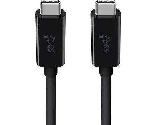 Belkin Câble USB USB 3.2 Gen1 (USB 3.0) USB-C mâle, USB-C mâle 1.00 m noir connecteur utilisable des deux cotés