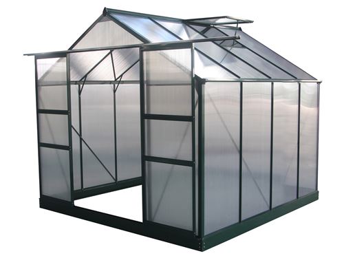 HABITAT ET JARDIN Serre jardin polycarbonate ""Dahlia"" Vert Sapin 6,15 m&sup2;