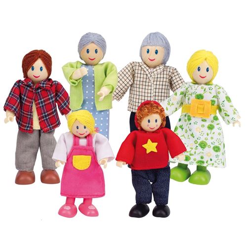 Jeu d'imitation enfant jeux jouets Poupées famille heureuse type caucasien