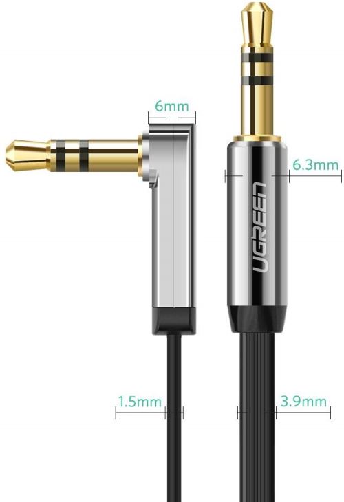 Câble Audio Jack 3.5 mm Mâle-Mâle Auxiliaire Embout coudé à 90° 1m - Noir -  Cdiscount Informatique