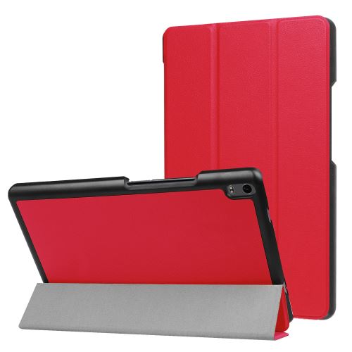 Étui de protection tri-pliée avec support pour Lenovo Tab4 8 Plus TB-8704F/N - Rouge