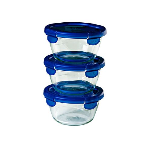 Pyrex Lot De 3 Lunch Box Rondes En Verre 15 Cm - Cook & Go