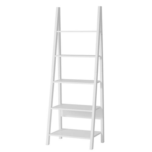 Bibliothèque, Étagère style échelle, Étagère échelle, 5 étages Blanc FRG61-W SoBuy®